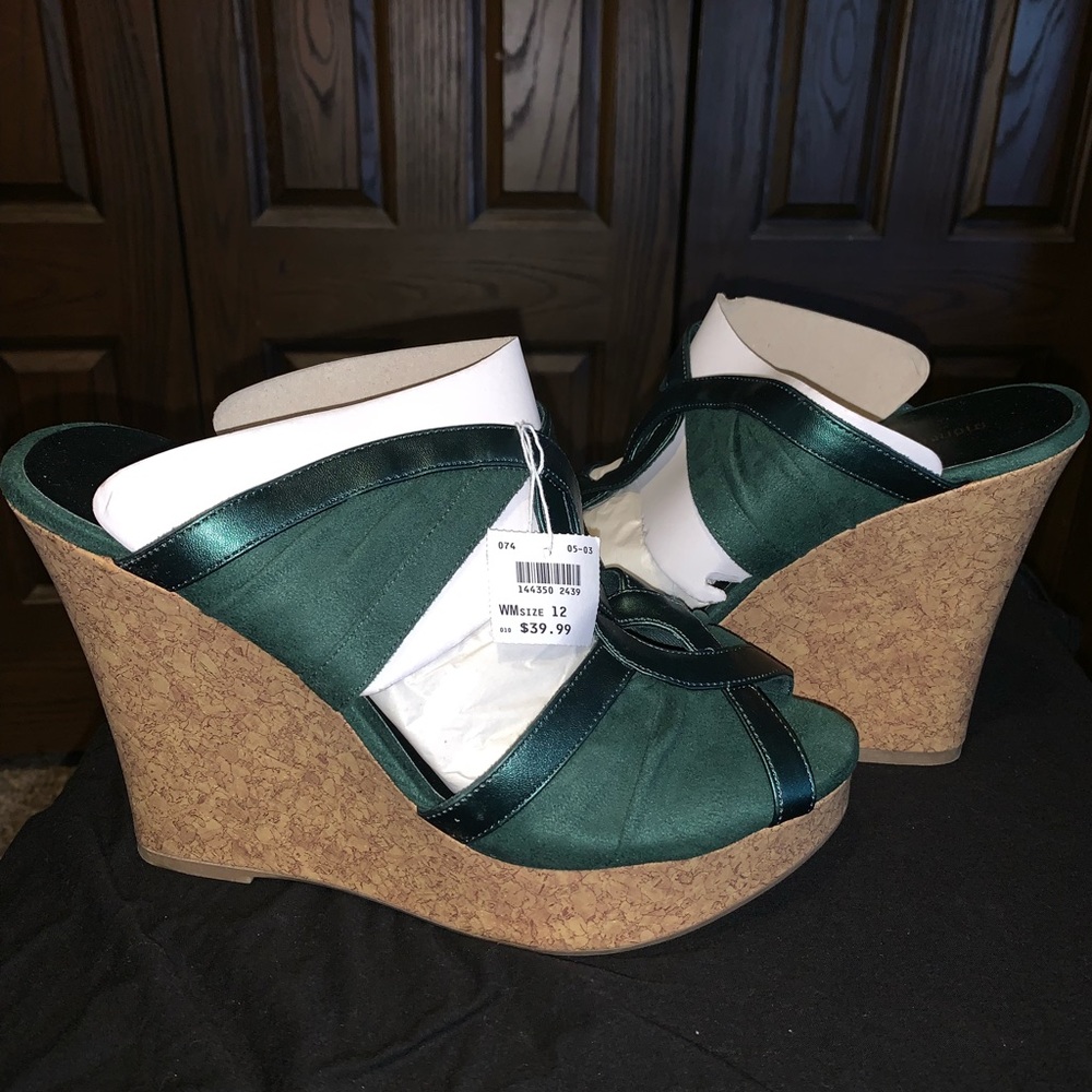 💚TURTLE GREEN PLATFORM WEDGES 💚